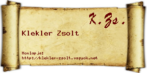Klekler Zsolt névjegykártya